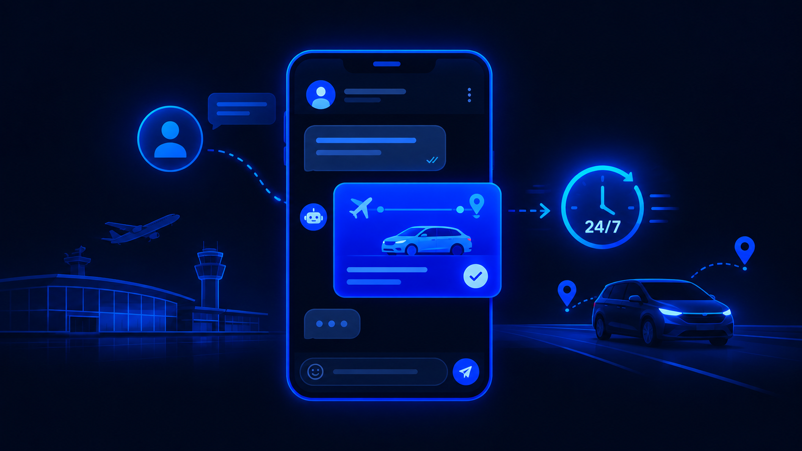 ai automation case study — airport transfer WhatsApp booking agent dashboard showing automated quote and confirmed pickup
