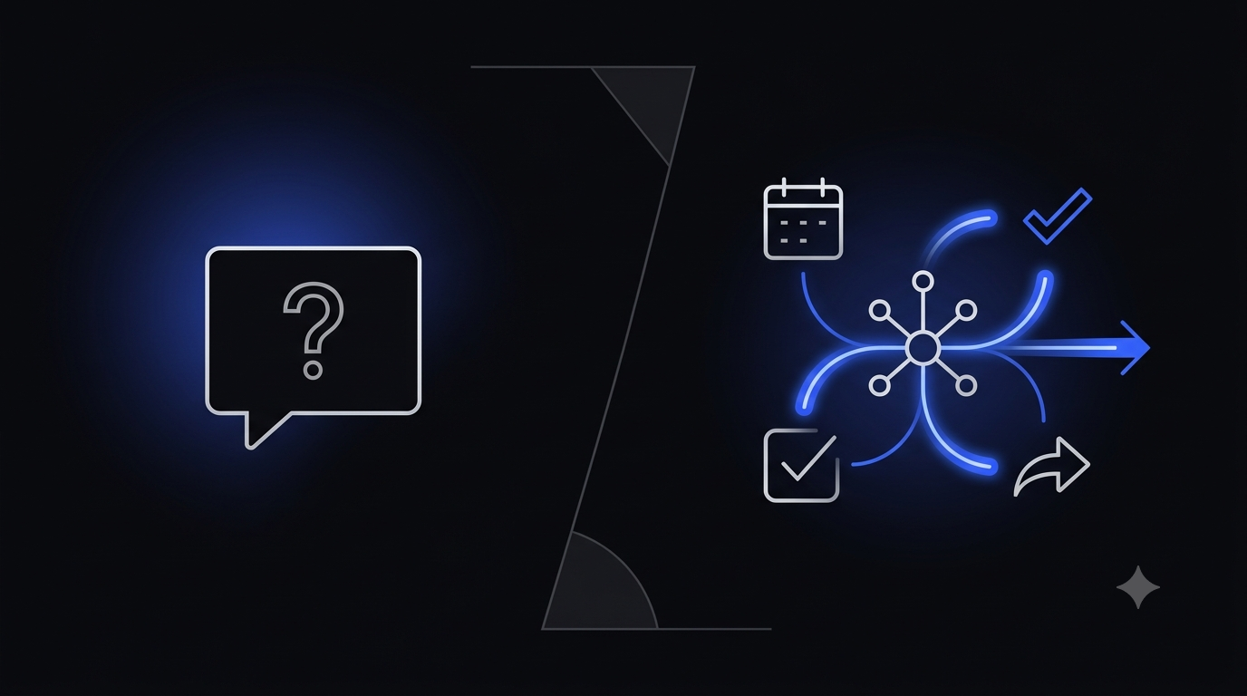 AI agent vs chatbot — diagram comparing a reactive chatbot to a task-completing AI agent